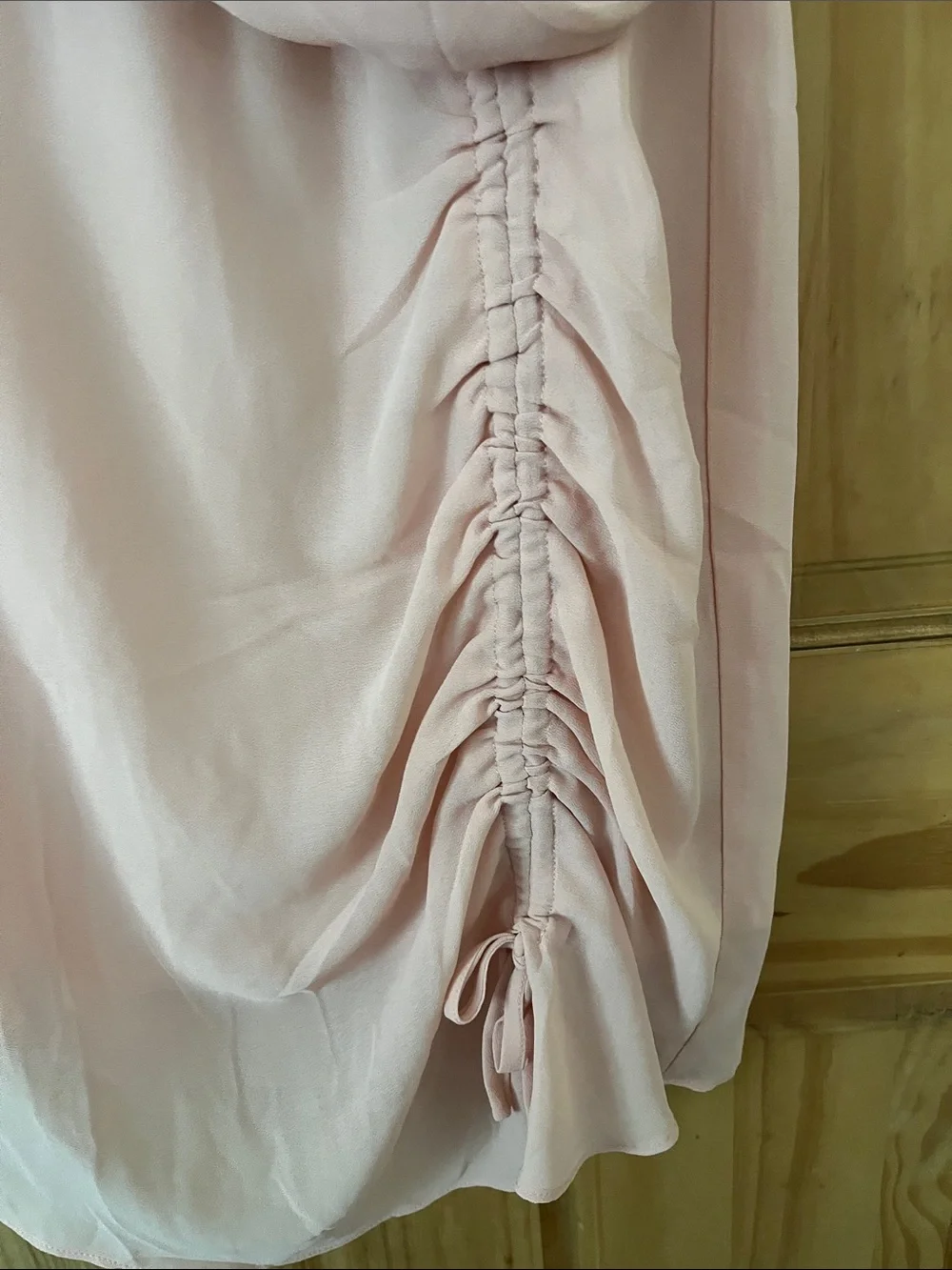 DO+BE Blush Pink Draped V-Neck Mini Dress - Picture 3 of 6